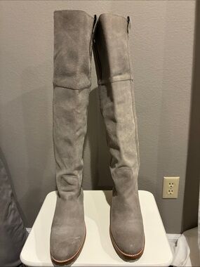 Report Gray Over-the-Knee Suede Boots
